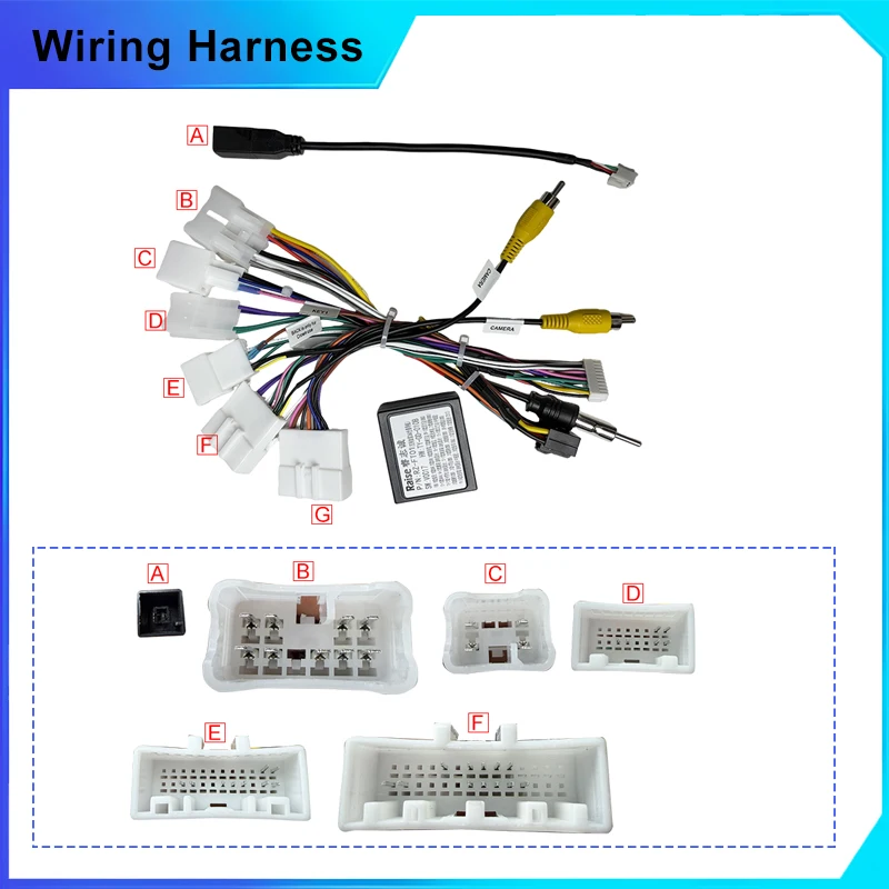 For Toyota Corolla/Camry/RAV4/LAND CRUISER 2013-2018 With Canbus High wiring 16-pin Android Wire Harness Power Cable Adapter
