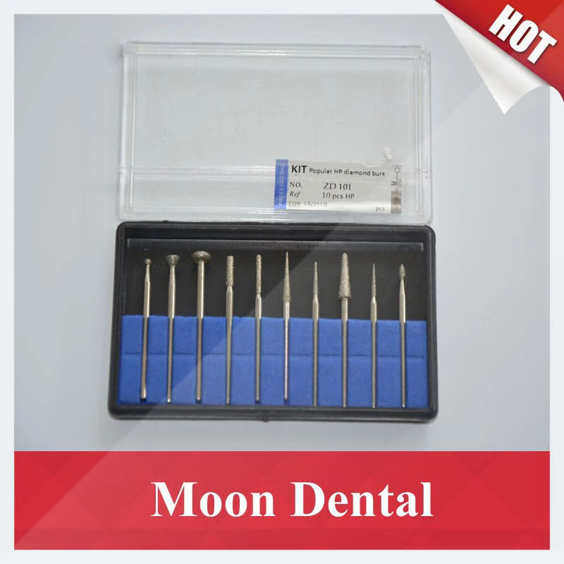 

20 Pieces/2 Kits ZD 101 Popular Low Speed HP Diamond Burs KIT 2.35mm Shank For Grinding & Polishing in Dental Labs