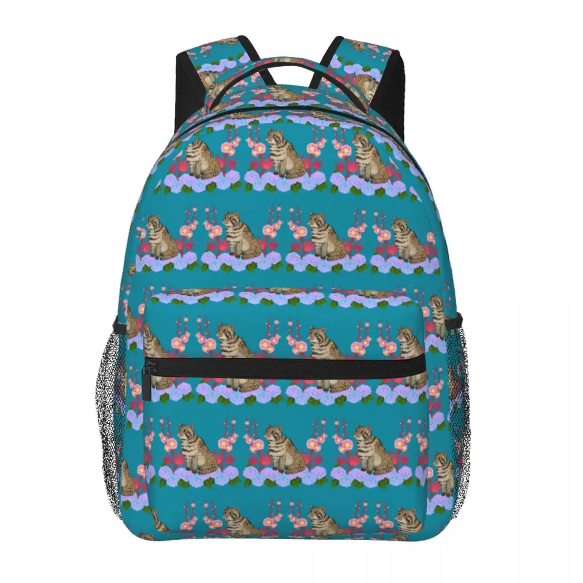 

Tsushima Leopard Cat, Teal Backpack Student BookBag Kids School Bag Laptop Shoulder Bags for Boys Girls