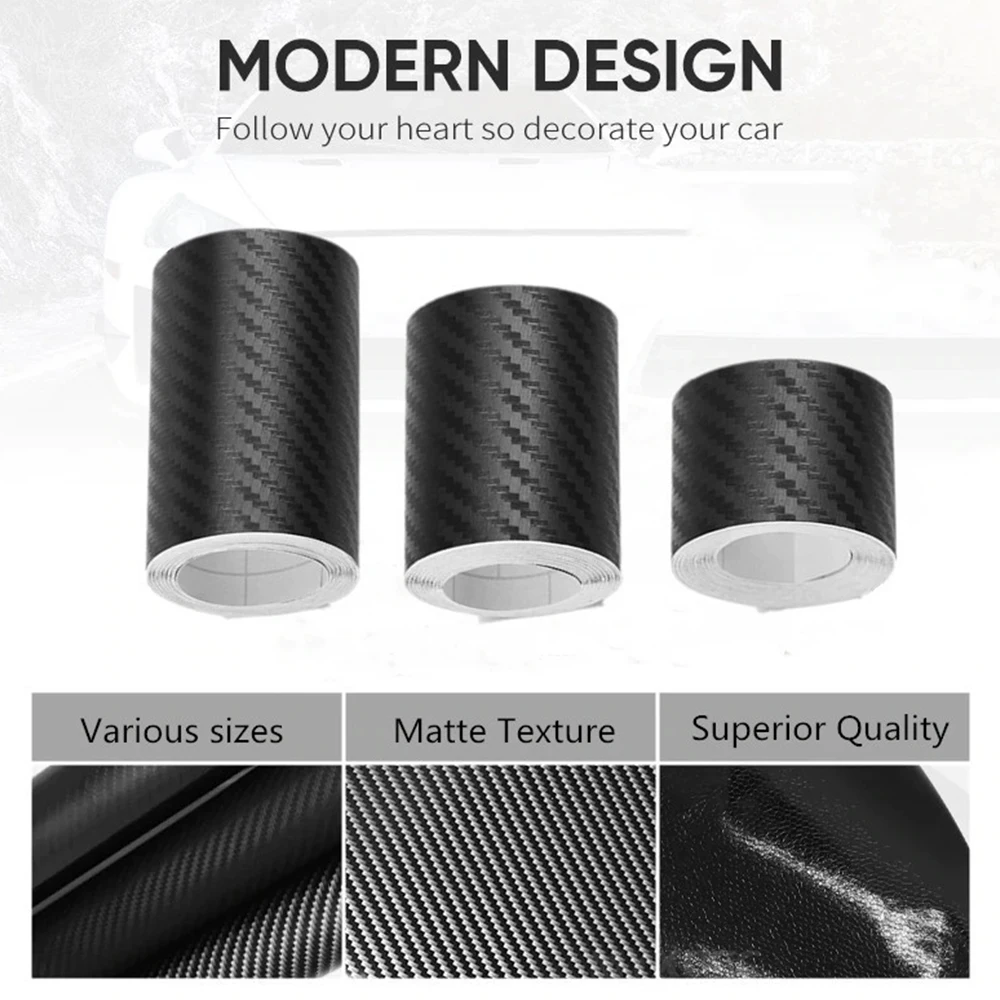 3d fibra de carbono vinil adesivo do carro diy colar protetor tira do peitoril da porta auto espelho lateral anti scratch fita à prova dwaterproof água proteger filme