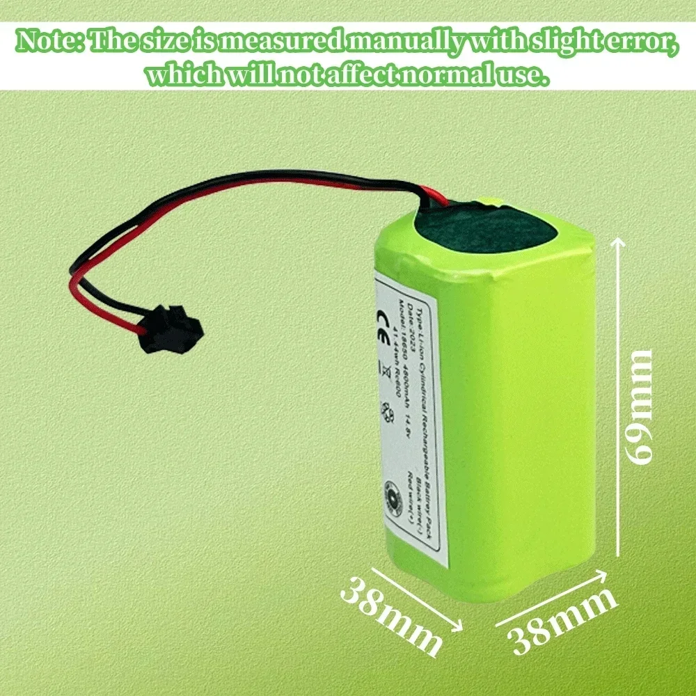 AIMJIN 18650 14.8V 4800mAh SM Plug Lithium Battery Pack Replacement Parts For Electric Sweeper Robot Vacuum Cleaner Accessories