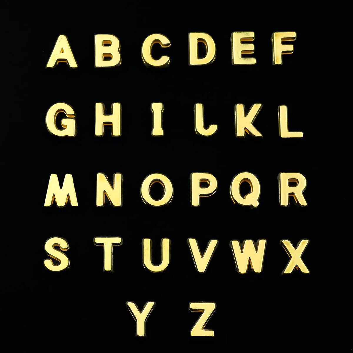 الحروف الإنجليزية شكل الاكريليك الذهبي فضفاض الفواصل الخرز لصنع المجوهرات اليدوية سوار ذاتي الصنع إكسسوارات عقد 78 قطعة #5