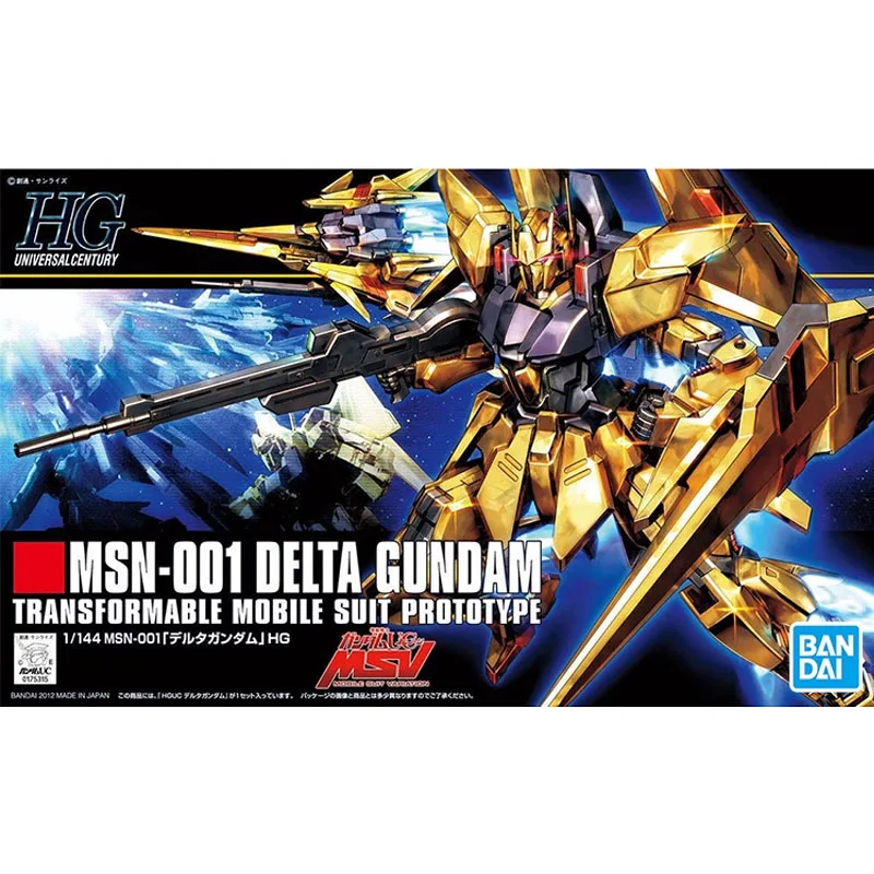 

Bandai HGUC MSN-001 DELTA GUNDAM TRANSFORMABLE MOBILE SUIT PROTOTYPE Anime Assembly Model kit Action Figure Toys For Kids Gift