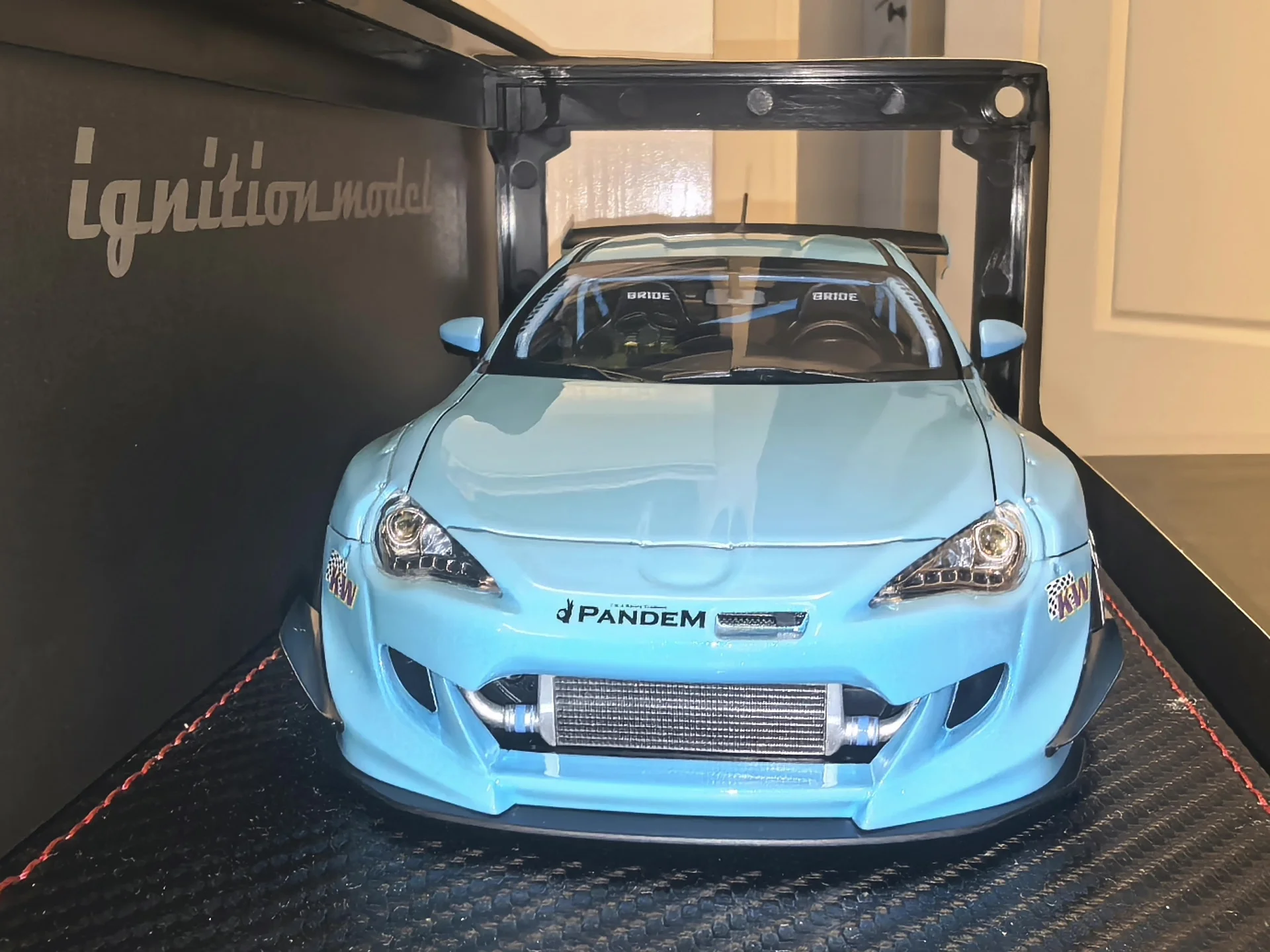 IG 1:18 Pandem 86 V3 Baby Blue JDM Simulation Limited Edition Resin Metal Static Car Model Toy Gift