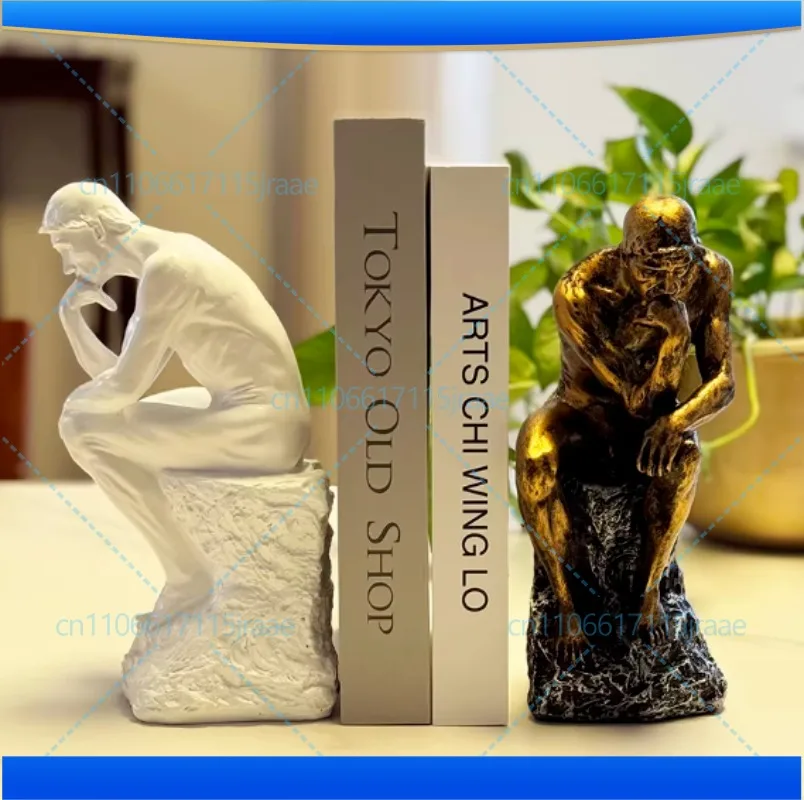 Resin Abstract Statue Mosaic Character Sculpture Uneven Tuck Thinker Man Resin Crafts Ornaments