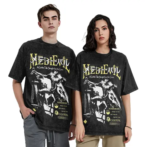 Camisetas lavadas MediEvil Hip Hop Camisetas retro Ropa de calle de gran tamaño Camisetas gráficas de manga corta Camisetas para hombres y mujeres