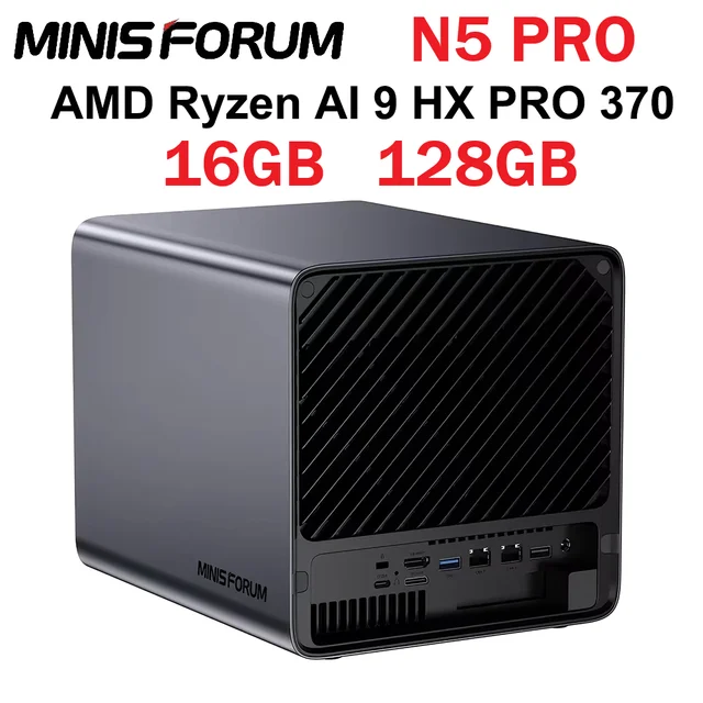 MINISFORUM N5 PRO AMD Ryzen AI 9 HX PRO 370/R7 H 255 NAS AI Mini