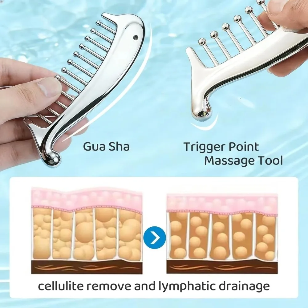 Gua Sha Facial Tool Portable Manual Head Massager Deep Relaxation Upgrade Version Scalp Comb Alloy Massage Comb Facial Tool