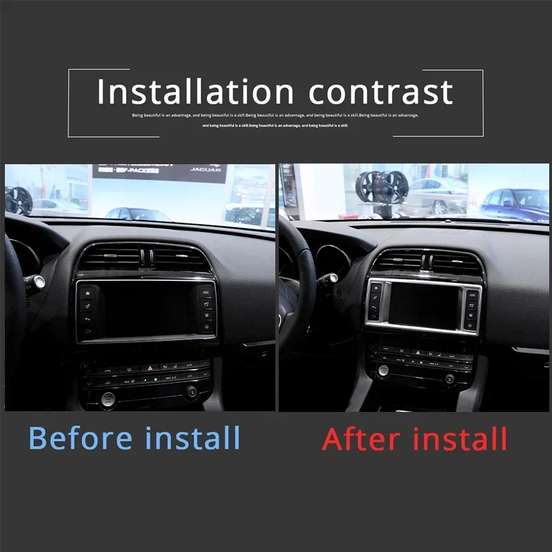 

For Jaguar XE F-Pace 2015-2017 ABS Silver Car Navigation Frame Cover Decoration Interior Car Accessories
