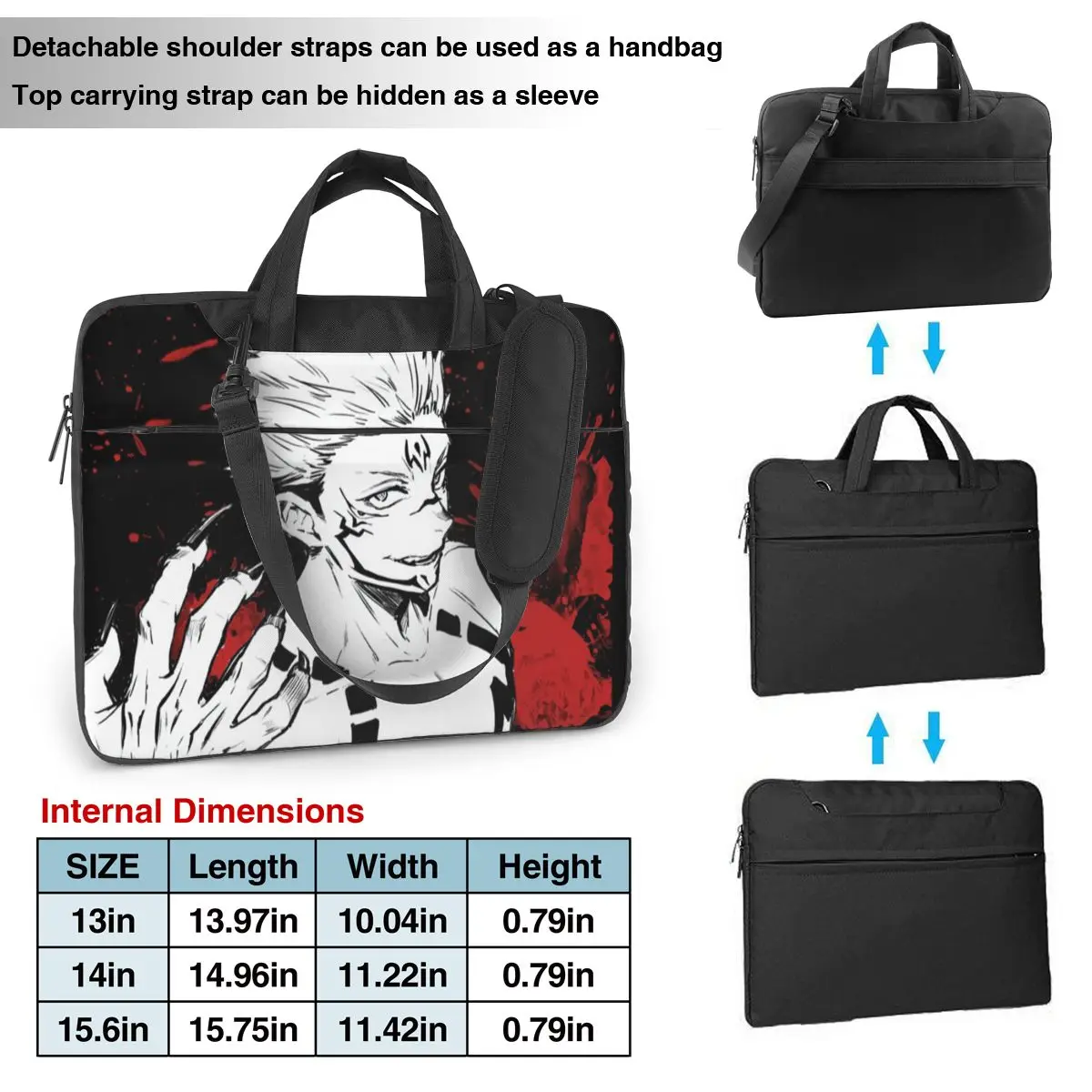 Cartoon Laptop Bag Anime Bloody For Macbook Air Pro HP Huawei Microsoft Kawaii Shockproof Case15.6 Pouch