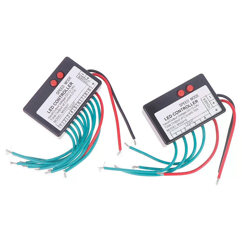

Single Color LED Strip Controller 12V-24V 4CH 9CH Horse Racing Flash Light Box Luminous Word Switch