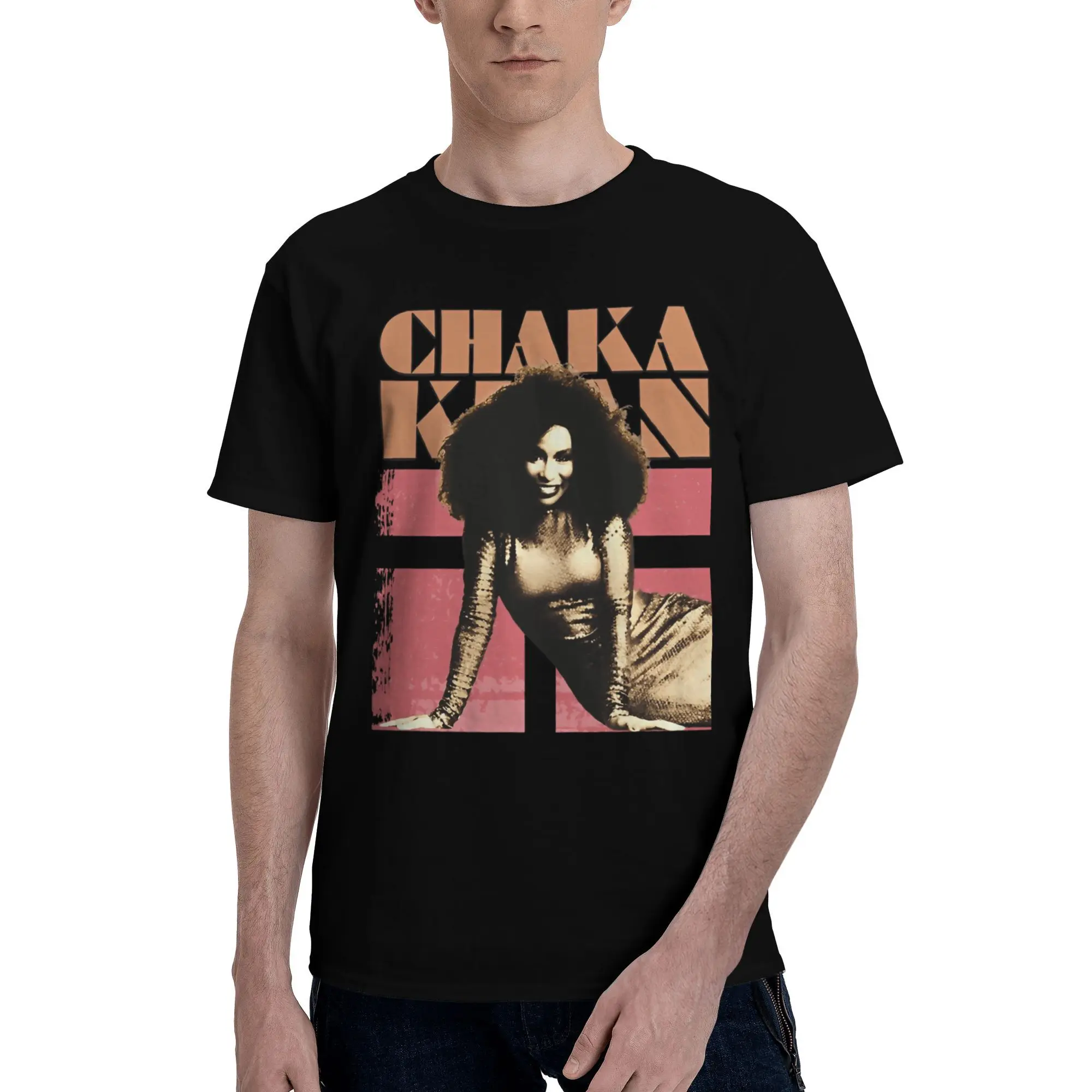 

Singer Chaka Khan T-Shirt Beach 100 Cotton T-Shirts For Men Leisure Loose Tee Shirt Short Sleeve Y2K Funny Tees