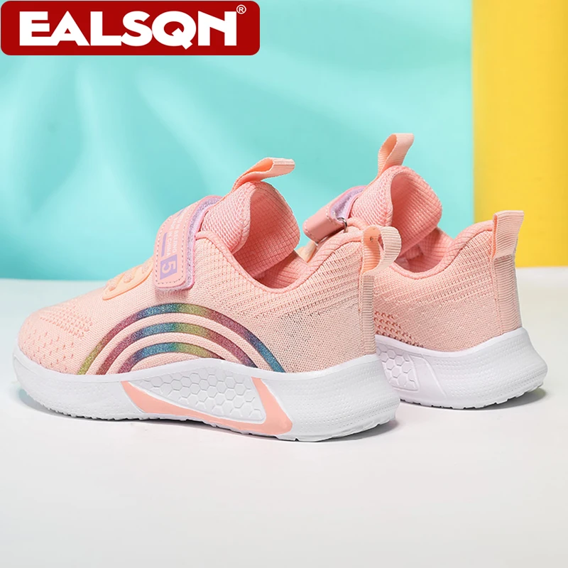 Детские кроссовки с дышащей сеткой для девочек, школьные повседневные уличные нескользящие детские прогулочные туфли для бега