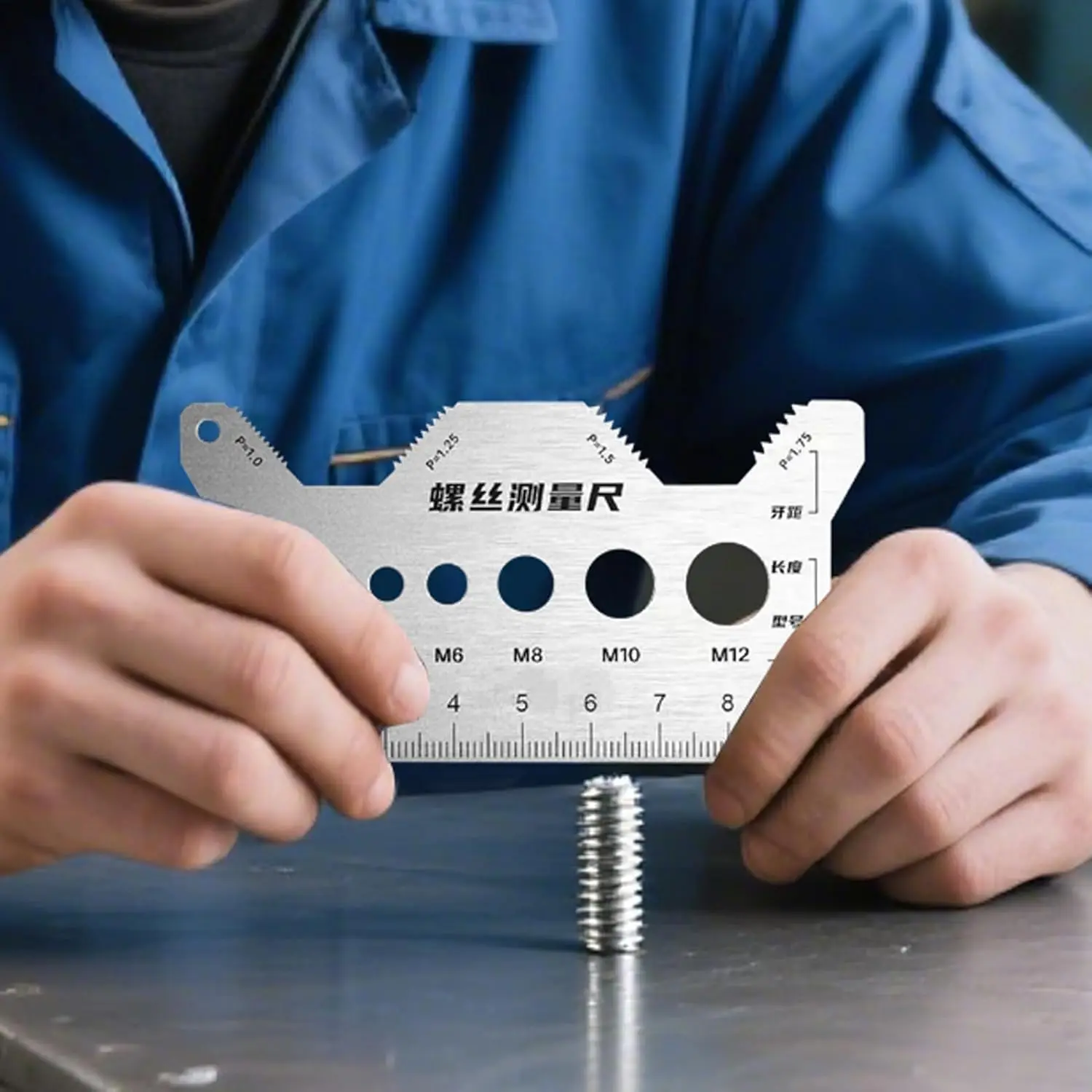 Hot Bolt Measuring Tool Bolt Thread Stainless Steel Caliper Flat Double-Sided Screw Measuring Device for Pattern Jewelry Watch