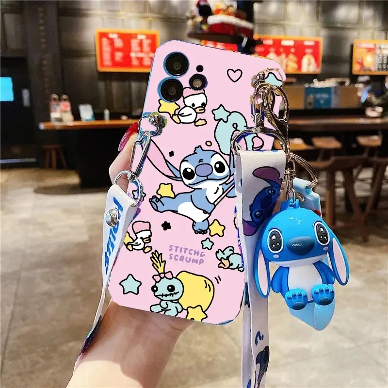 الكرتون غرزة دمية الحبل الحال بالنسبة Realme 5 6 7 8 9 10 11 13 14 برو 14T 14 برو زائد 5G C20 C3 5i 6i 7i 8i 9i 4G أنيمي غطاء