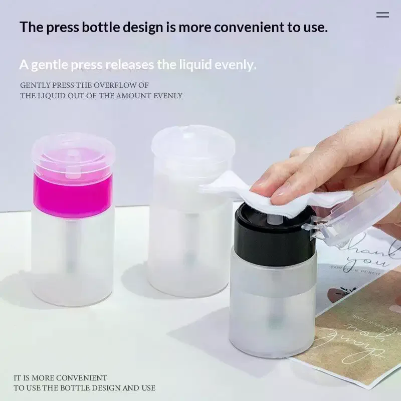 Nail Art Press Pump Bottle Leakproof Design Easy Press Dispensing For Home DIY Nail Care Salon Use