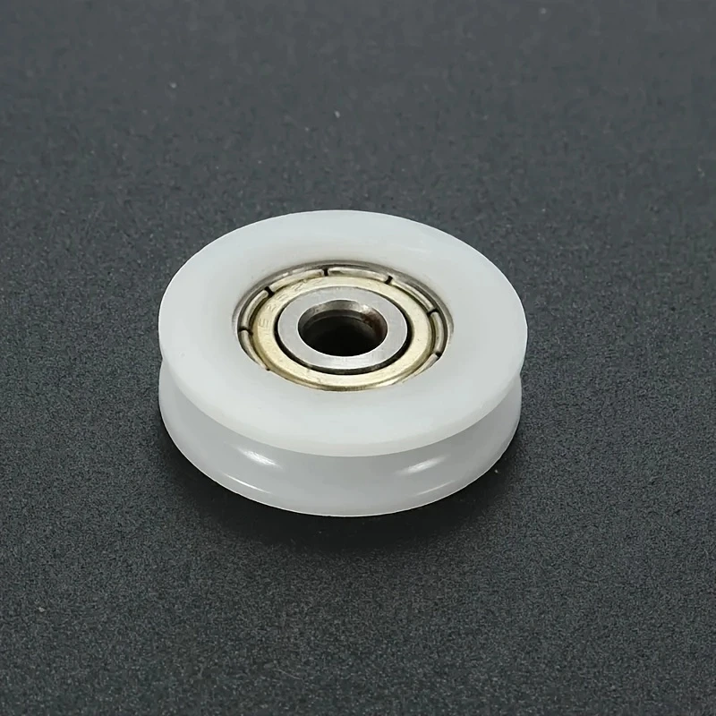 9Pcs U‑Groove Nylon Pulley Wheel 5mm Bore 625ZZ Bearing Sliding Door Roller for Cabinet Window Track