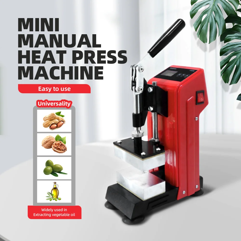 5x7cm Mini Oil Extractor Heat Press Machine Portable Manual High Pressure Fast Heating Professional Perfect Heat Press Machine
