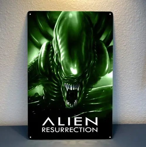 Affiche métallique de film de science-fiction Alien Resurrection - Plaque décorative 20x30cm