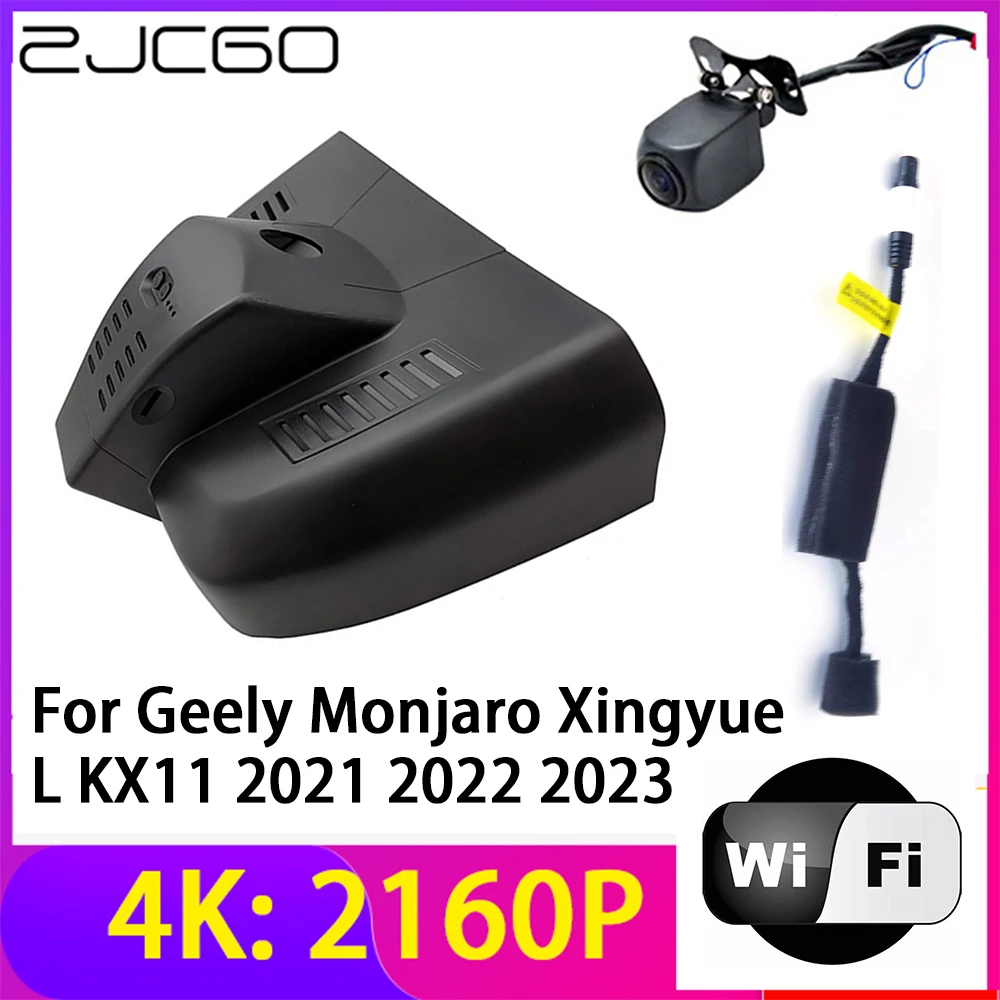 

ZJCGO 4K 2160P Dash Cam Car DVR Camera 2 Lens Recorder Wifi Night Vision for Geely Monjaro Xingyue L KX11 2021 2022 2023