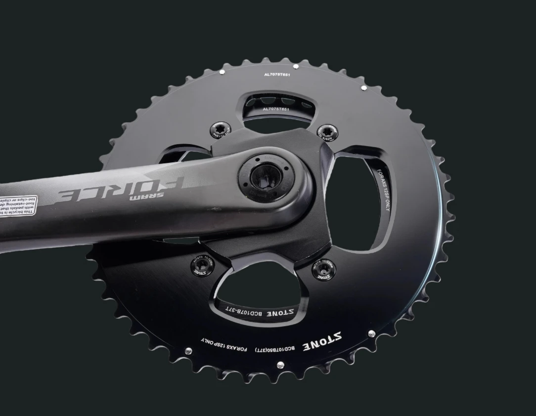 Stone Road bike BCD107 Double Chainring for Force ETAP AXS 12 Speed Flattop Chain