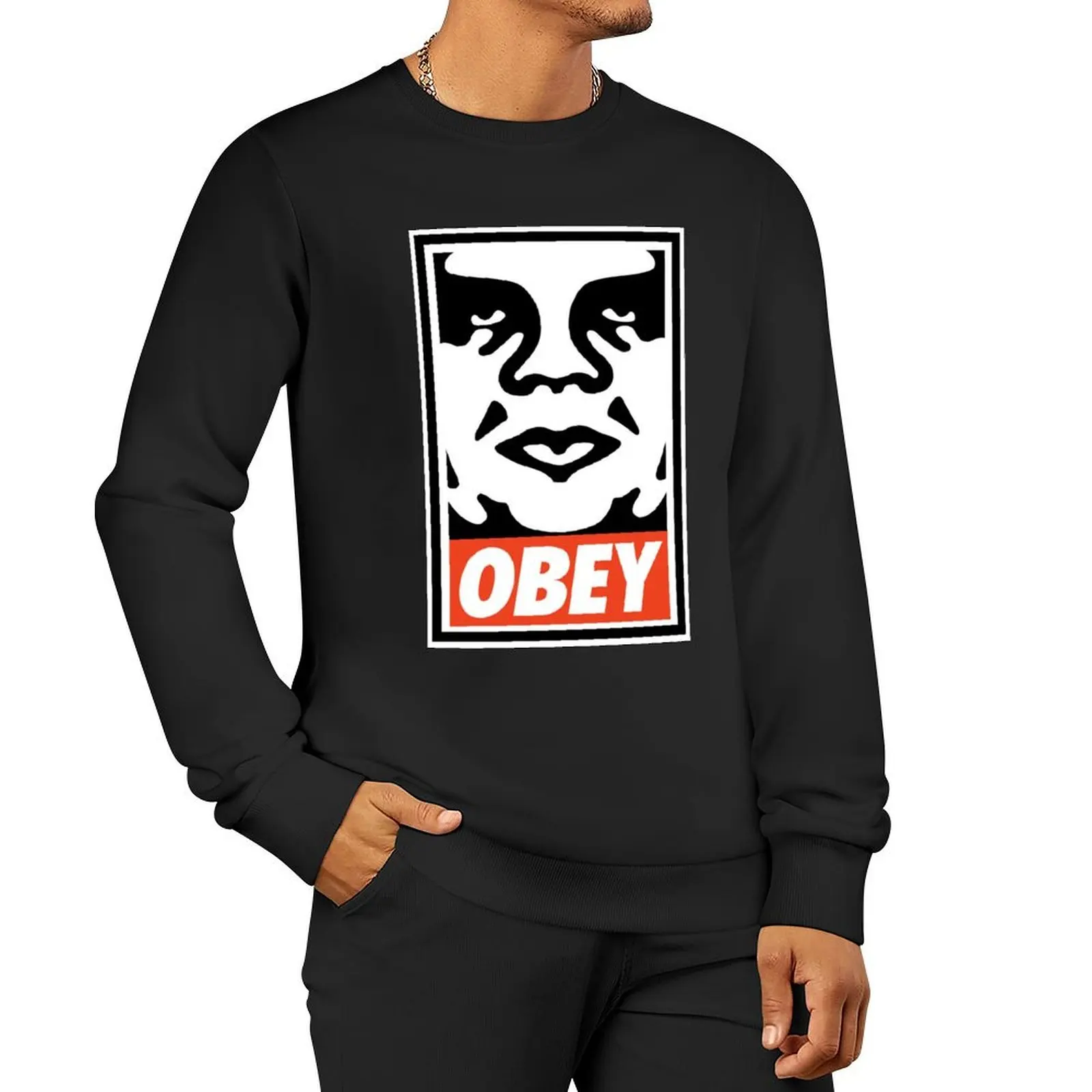 

Black White Man Poster Pullover Hoodie men's sweat-shirt sweatshirt
