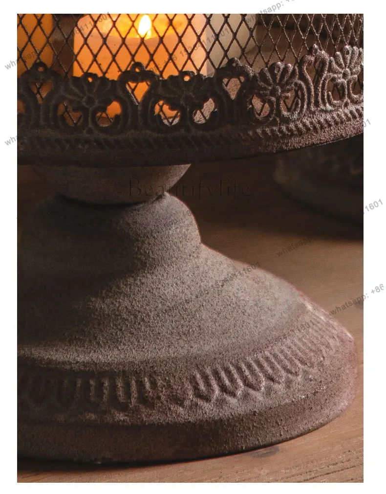 Iron Industrial Style Candle Decoration Craft Birdcage Photography Prop