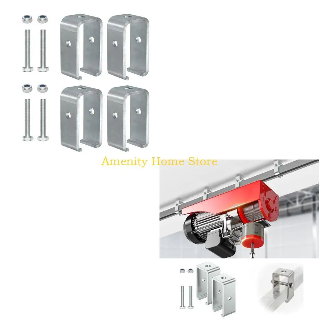 F26C 4 Pack strong Channel parenthesis For 1 5/8 Inch Track 1300 Pound Capacity Galvanized Easy Mount
