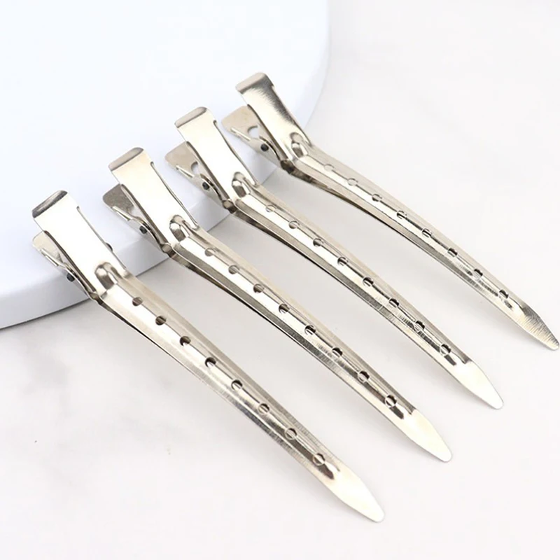 10Pcs Stainless Steel Silver Hair Clip Hair Care Clips Hairdressing Sectioning Clips Clamps For Hairdressing Tools