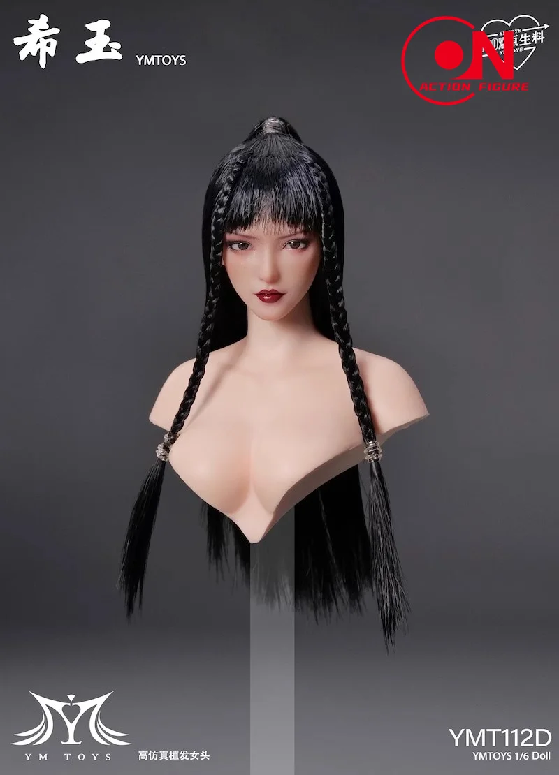 

YMTOYS 1/6 YMT112 Asian Beauty Girl Xiyu Head Sculpt Movable Eyes Head Carving Model Fit 12'' PH Pale Soldier Action Figure Body