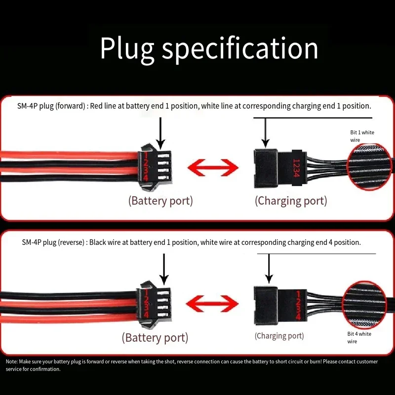 7.4v 700mAh Lipo battery SM-4P plug For MN45 WPL D12 RC Car Boat Gun Speedboat Toys 14500 RC drone with Charger Part
