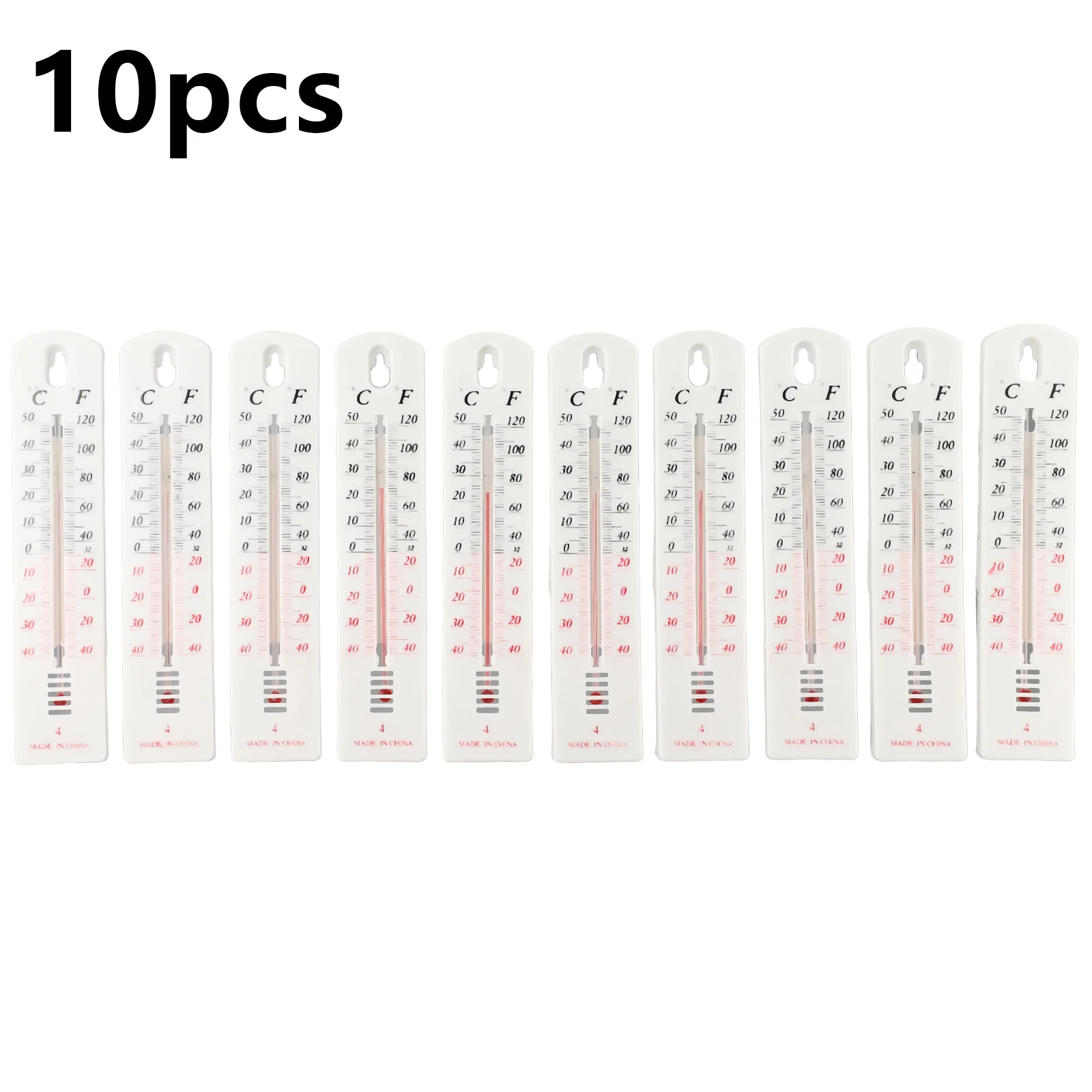 10Pcs Thermometer Outdoor Indoor Garden Thermometer Plastic Scale Analog Room Garden Thermometer Temperature Meter Sensor