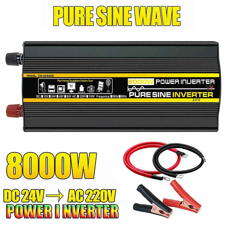 24V To 220V 50Hz Pure Sine Wave Power Inverter Solar System/Panel/Home/Outdoor/RV/Camping Voltage Converter Car Inverters-Type 1