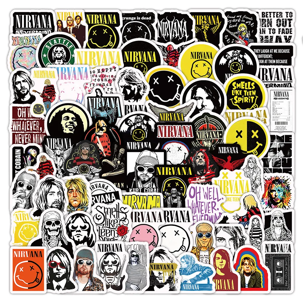126Pcs Band Series 3 Waterproof Decal Stickers Vintage Rock Prints for Skateboard Luggage Phone Case Decor Giajar Sticker Store