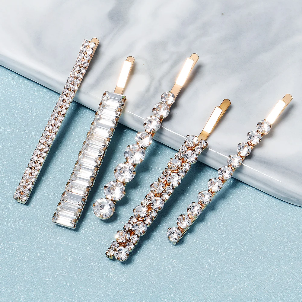 Zarte funkelnde Haarspange mit Strasssteinen, modischer Pony-Seitenclip für Frauen, tägliche Mädchen-Haar-Accessoires als Geschenk – Detail 9