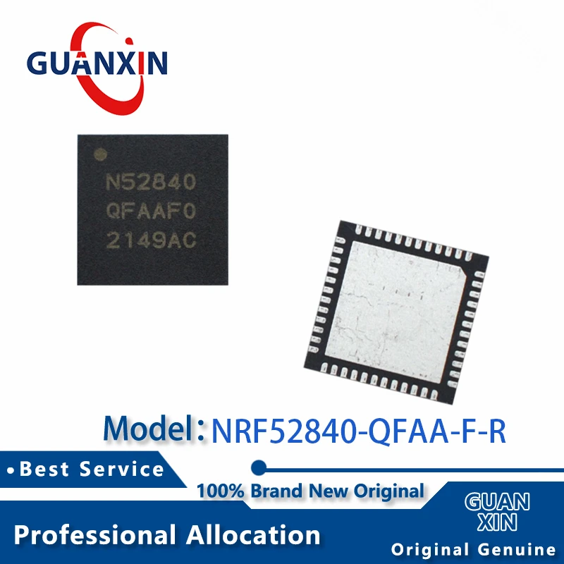 

100% New NRF52840-QFAA-F-R NRF52840-QFAA-F-R7 QFN-48 Marking N52840 NRF52840