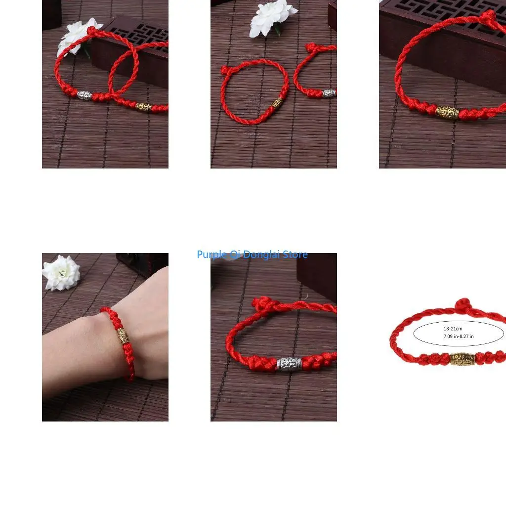 L21E Handmade Chinese Feng Shui Lucky Red String Bracelets Jewelry for Men Women