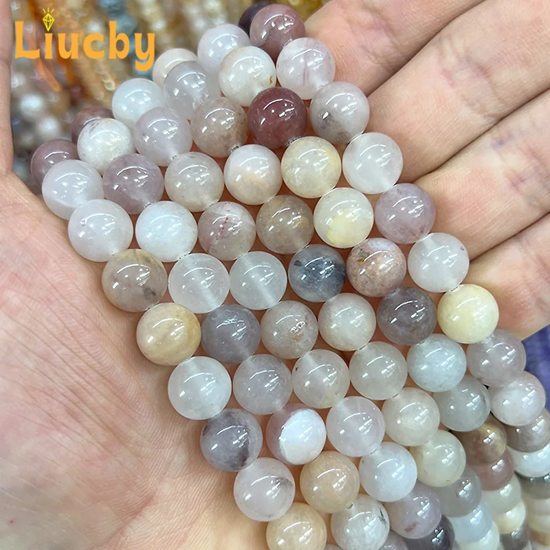 Perline viola naturali pure di pietra naturale per la creazione di gioielli Orecchini da donna fai da te Portachiavi Anelli Accessori 15 "Pollici 46/8/1012mm