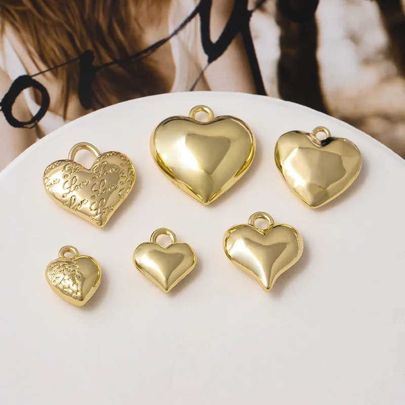 10pcs Golden Color Star Pendant Base Handmade Love Heart Hollow Pendants for Diy Earrings Necklace Bracelet Jewelry Making