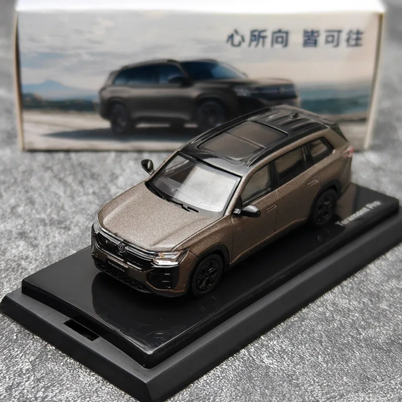 Diecast 1/64 escala SAIC Volkswagen coche en miniatura de aleación SAIC Volkswagen Teramont Pro coche de policía vehículo de juego coleccionable caja Original