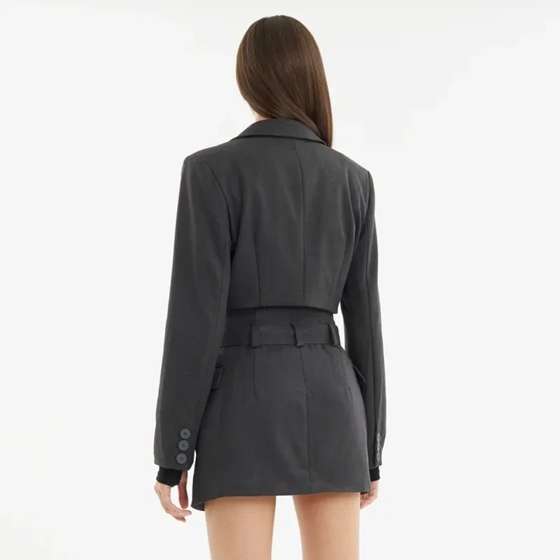 Autumn New  Sexy Hot Girl Long-sleeved Small Suit High-waist Cardigan Single-breasted Short Skirt Suit Female