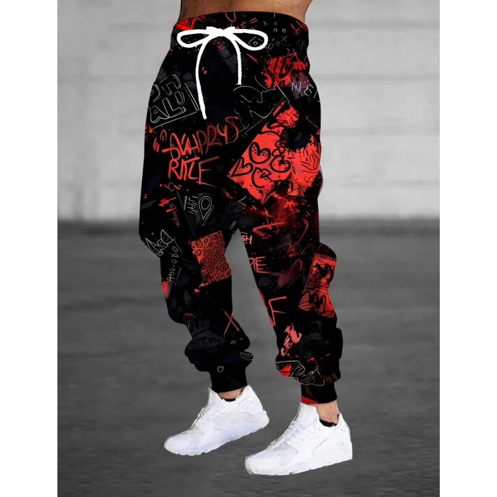 الرجال 2026 Casaul Sweatpants الكتابة على الجدران المطبوعة ركض سليم صالح السراويل عارضة صالة السراويل مع جيوب الخريف الشتاء الشارع الشهير #3