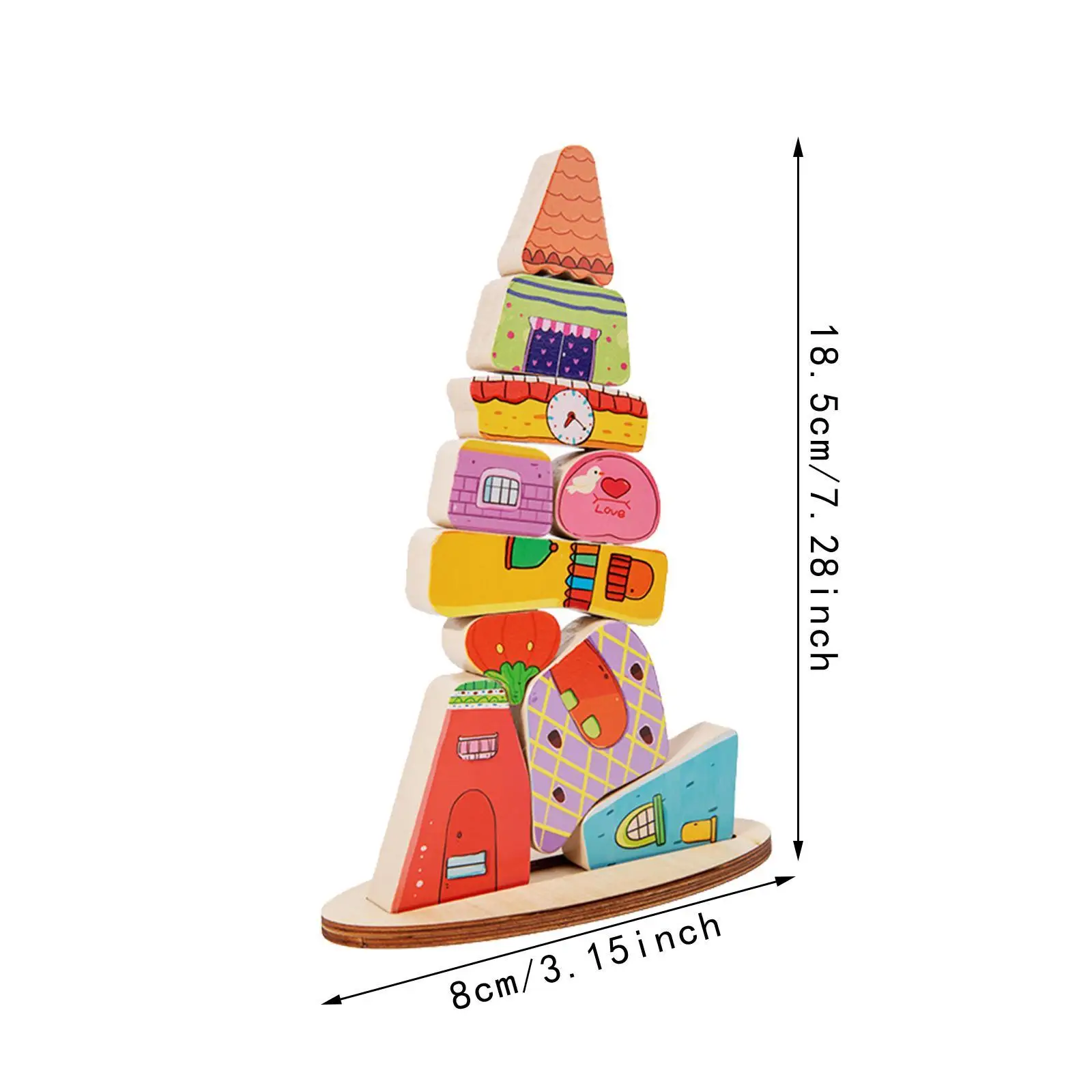 Balance Stacking Colorful Blocks Early Education Toys Wooden Stacking Blocks