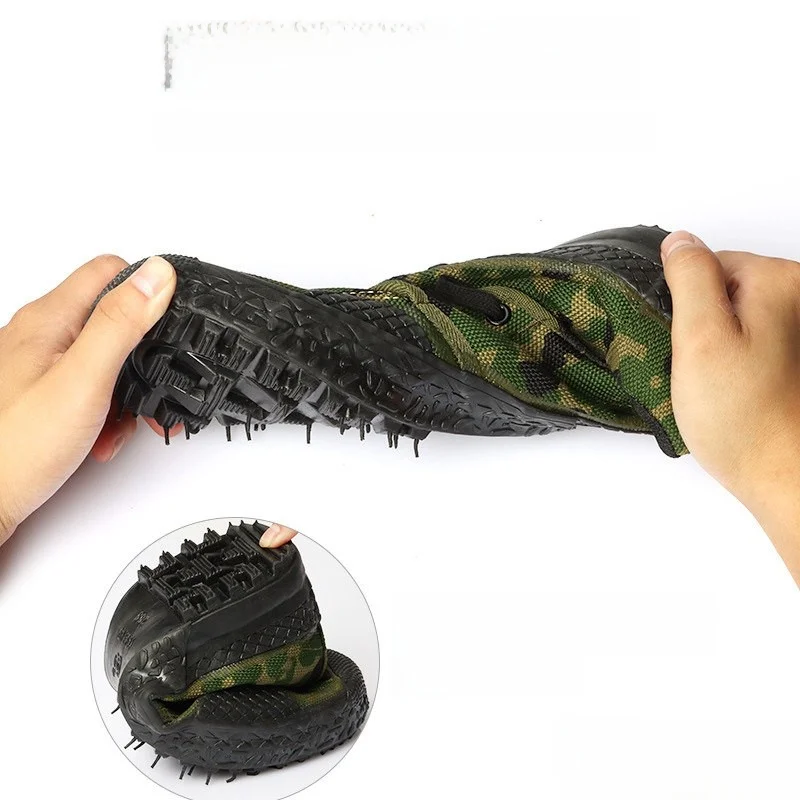 Liberty Shoes Unisex Canvas Camouflage Military Training Shoes Wear-Resistant for Farmers Construction Site Anti-Stab