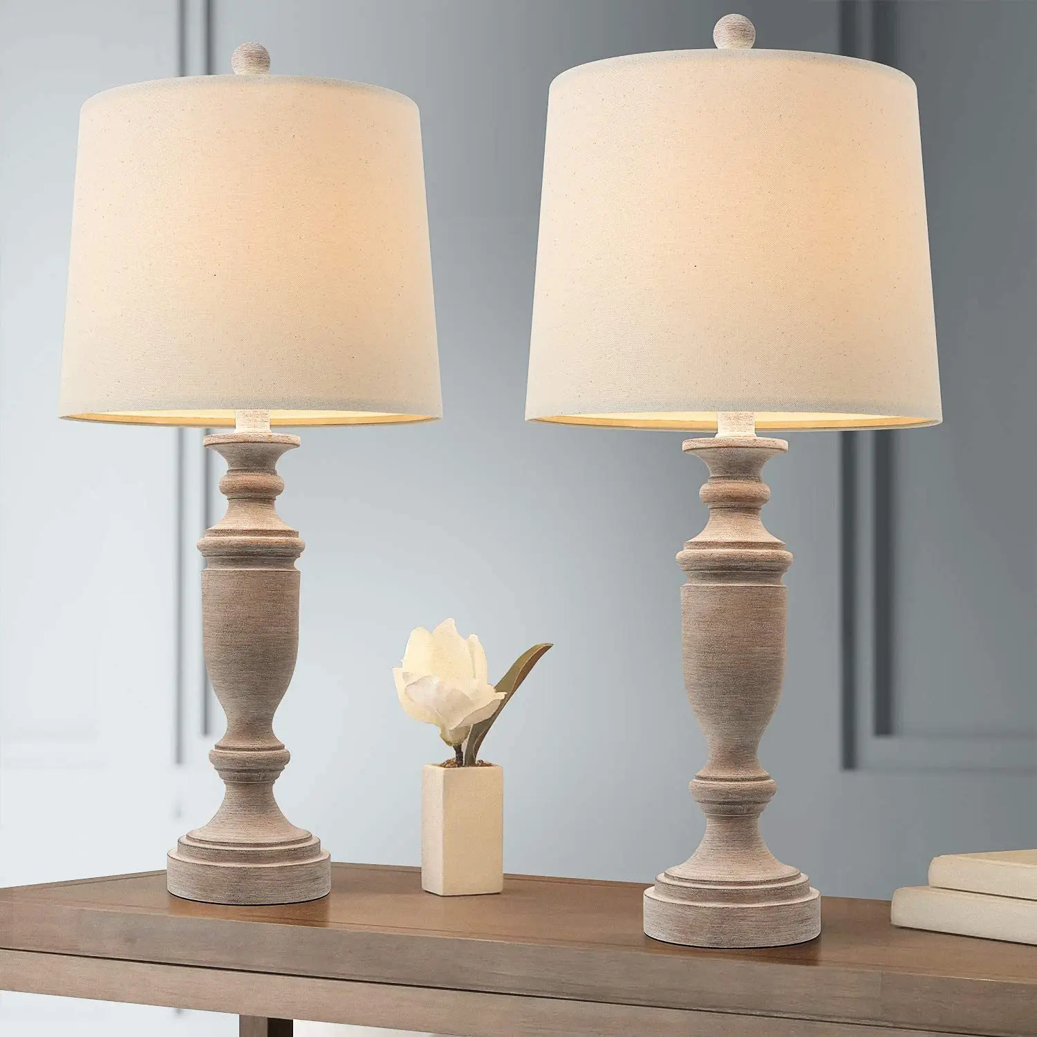 Wood table lamp Bedroom bedside lamp Decorative country retro small table Creative Personalized