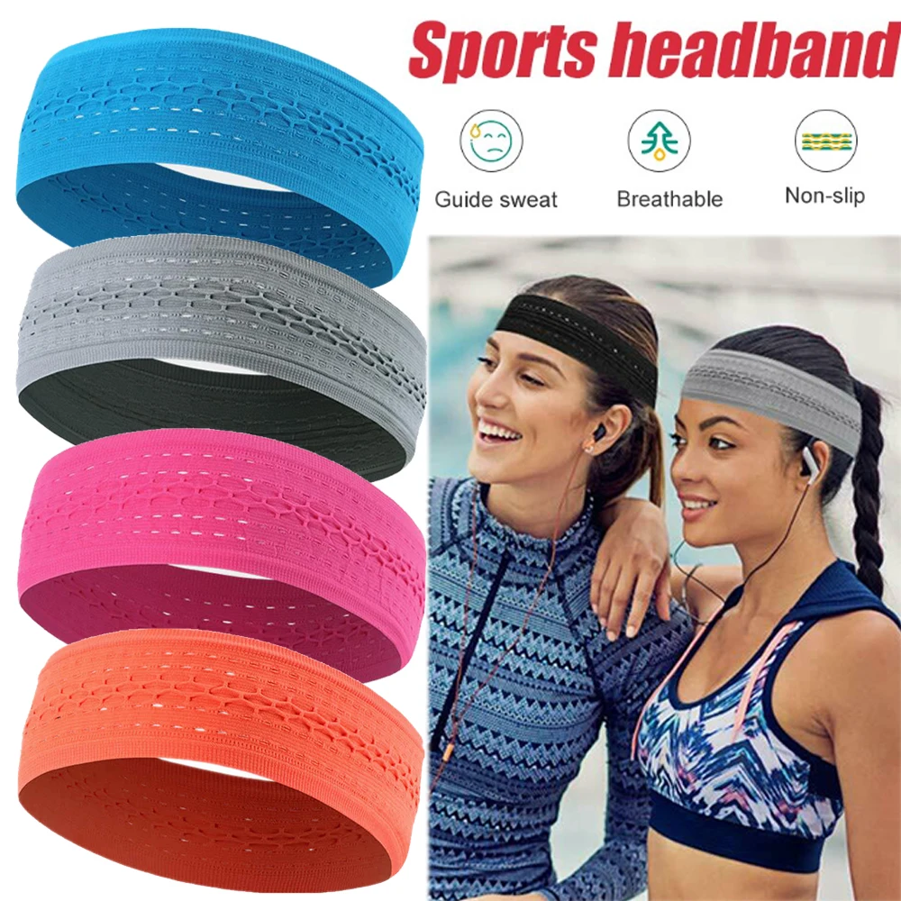 

Men Women Sweat Sweatband Headband Yoga Gym Running Stretch Sports Head Band Cycling Basketball Fitness Workout Hairband