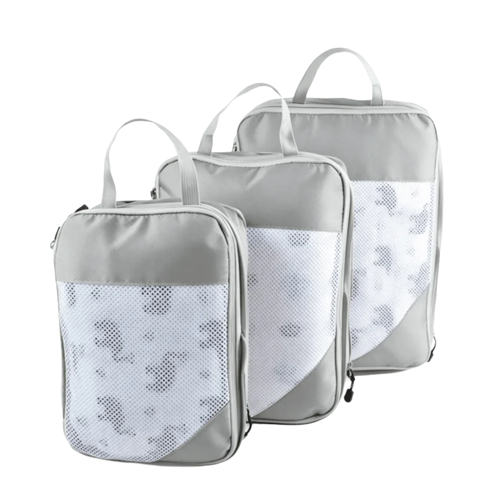 Nylon Compression Packing Cubes Space-Saving Waterproof Clothes Organizer Foldable Expandable Travel Storage Bags Family