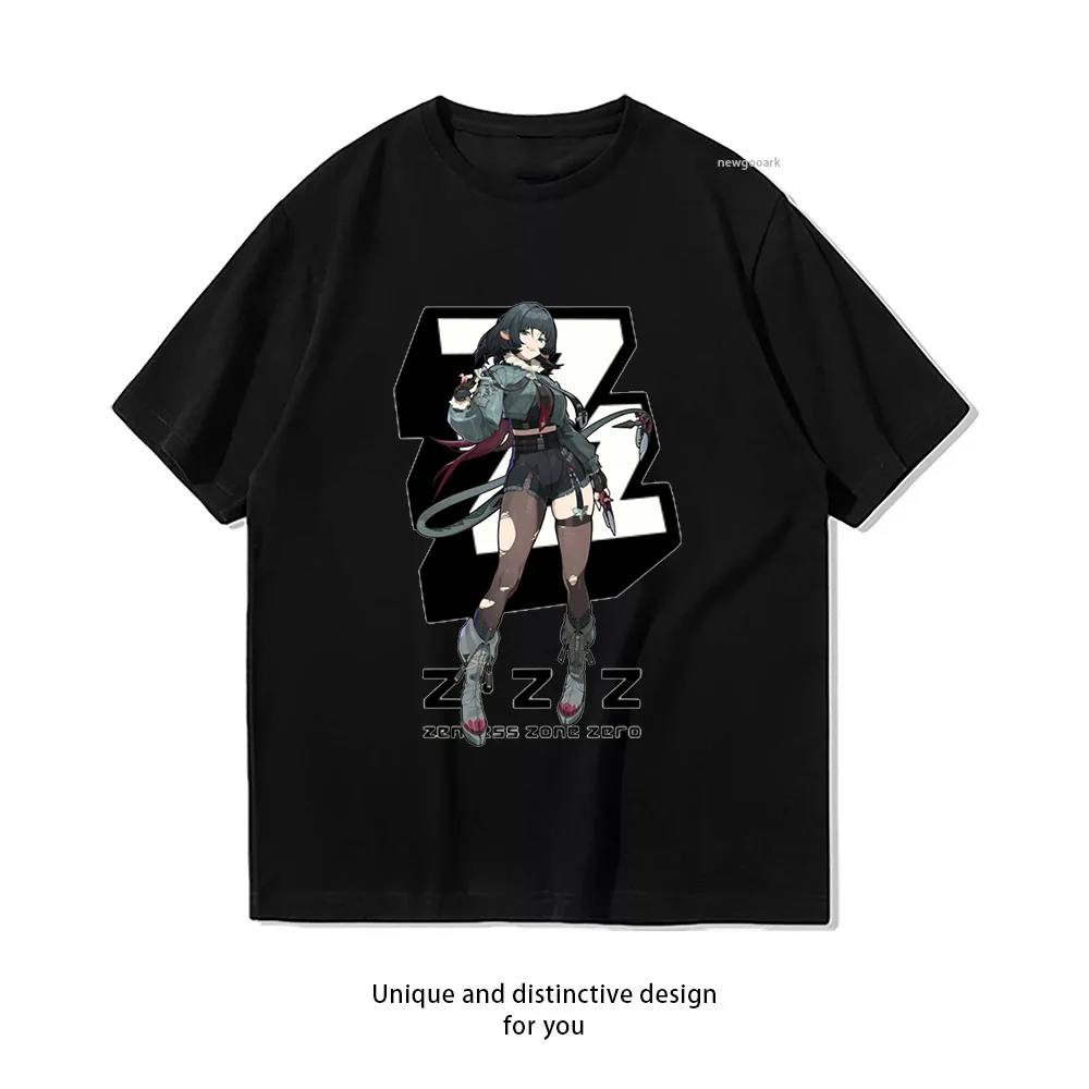 JANE DOE from ZENLESS ZONE ZERO T-shirt Woman Man Summer Cotton Printed T Shirts Player Gamer's Casual Short-sleeved Shirt