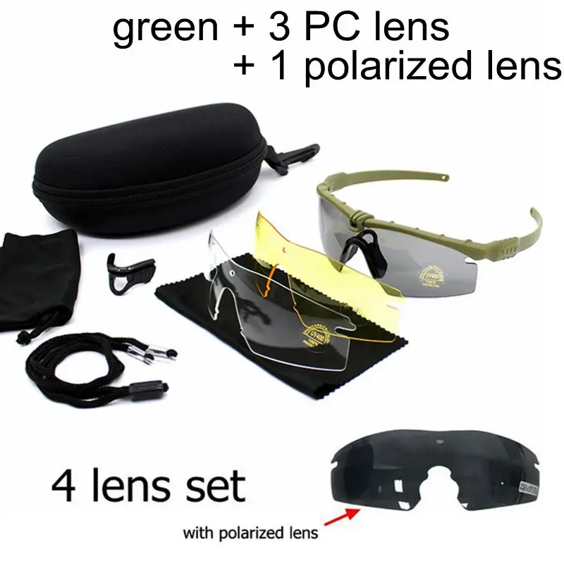 

Hunting Tactical Glasses, Color Bullet Shooting Goggle, Outdoor Photochromic Glasses 3.0 Ballistic Polarization Glasses