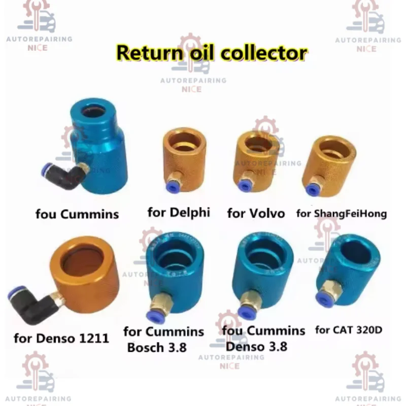 

Diesel Common Rail Injector Internal Fixture Clamp Oil Return Collector Repair Tools for CAT 320D DENSO 1211 BOSCH DELPHI VOLVO